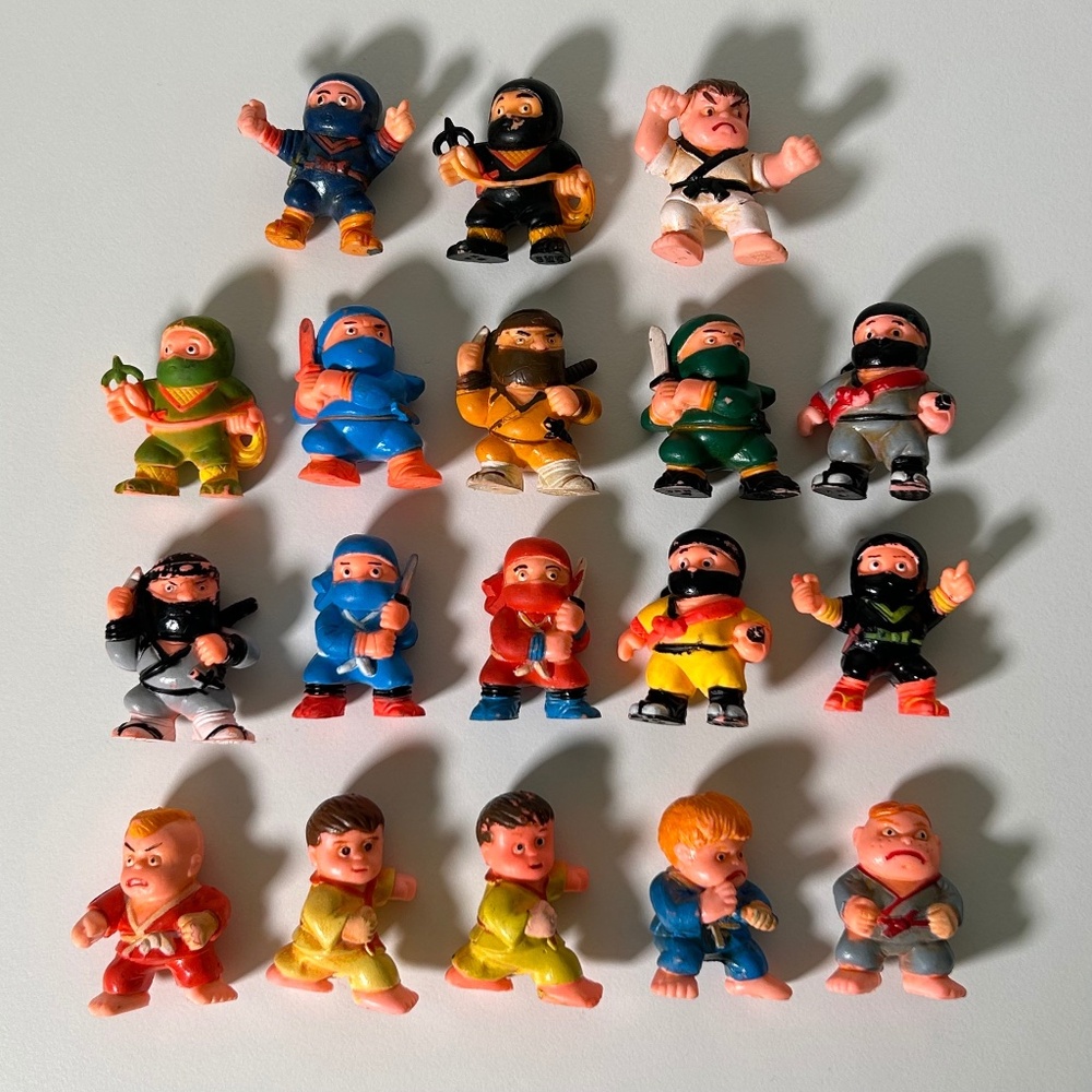 Vintage 80s Soma PVC Figures Set Of 18 Ninja Karate Wrestler (OA2)